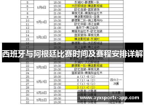 西班牙与阿根廷比赛时间及赛程安排详解